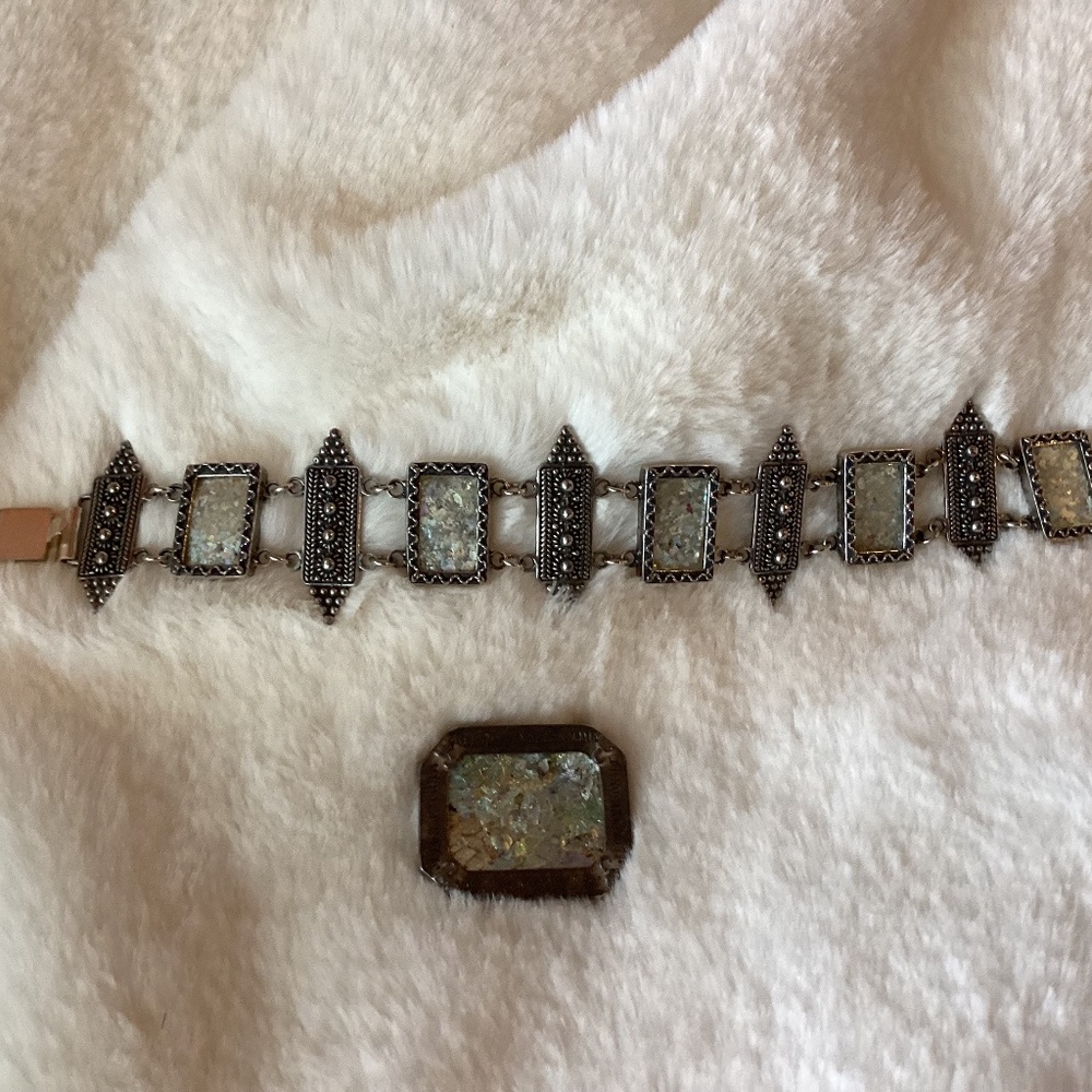 Sterling Silver jewelry with antique mosaic glass